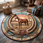 Design 13428 Round Mat Rug - Nature Design | Serene Home Decor (Design 1) - washable non-slip printed rug