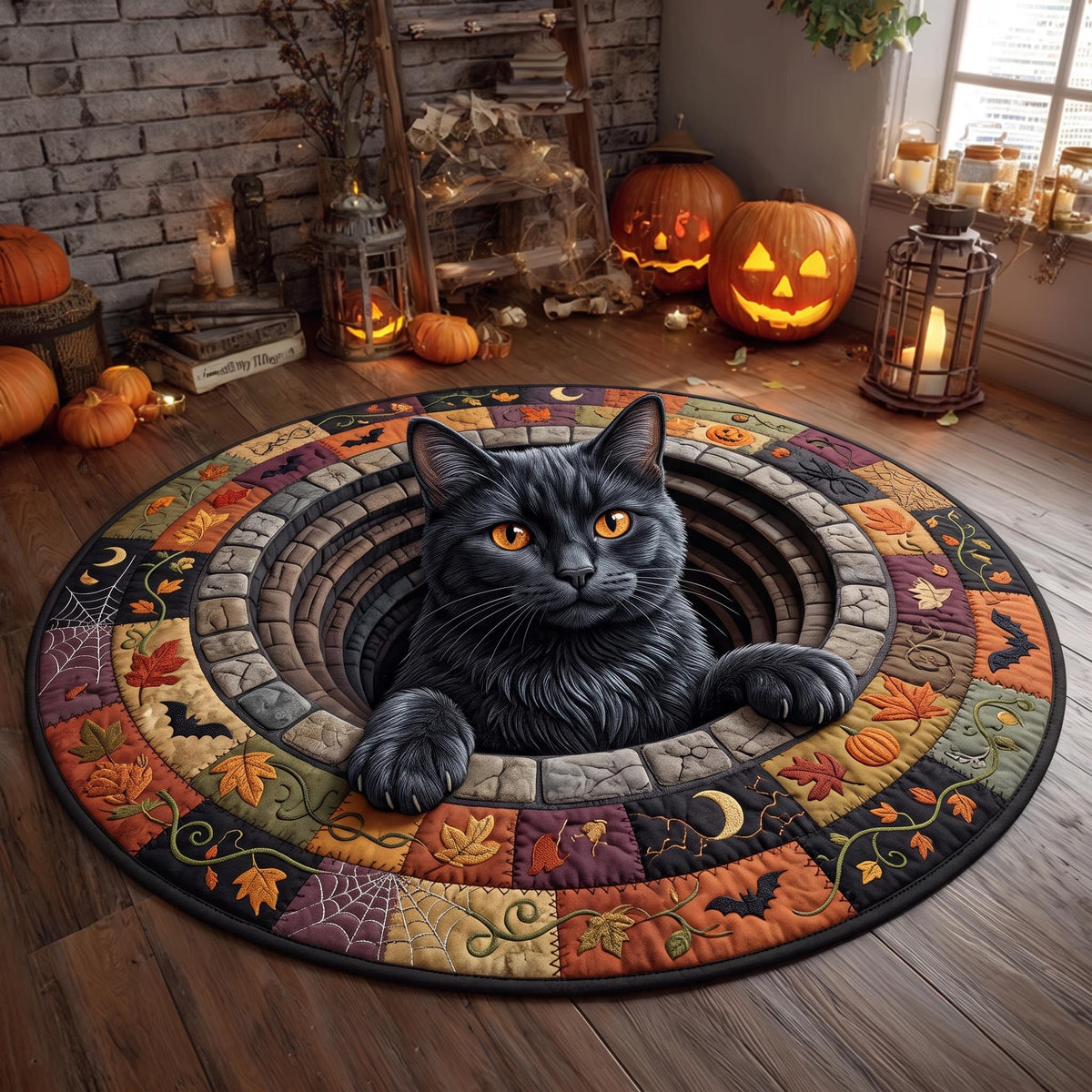 Design 13429 Round Mat Rug - Nature Design | Serene Home Decor (Design 1) - washable non-slip printed rug