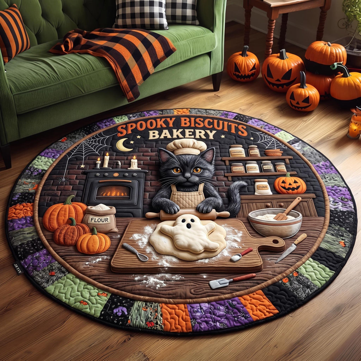 Design 13430 Round Mat Rug - Nature Design | Serene Home Decor (Design 1) - washable non-slip printed rug
