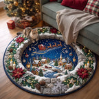 Design 13608 Round Mat Rug - Nature Design | Serene Home Decor (Design 1) - washable non-slip printed rug