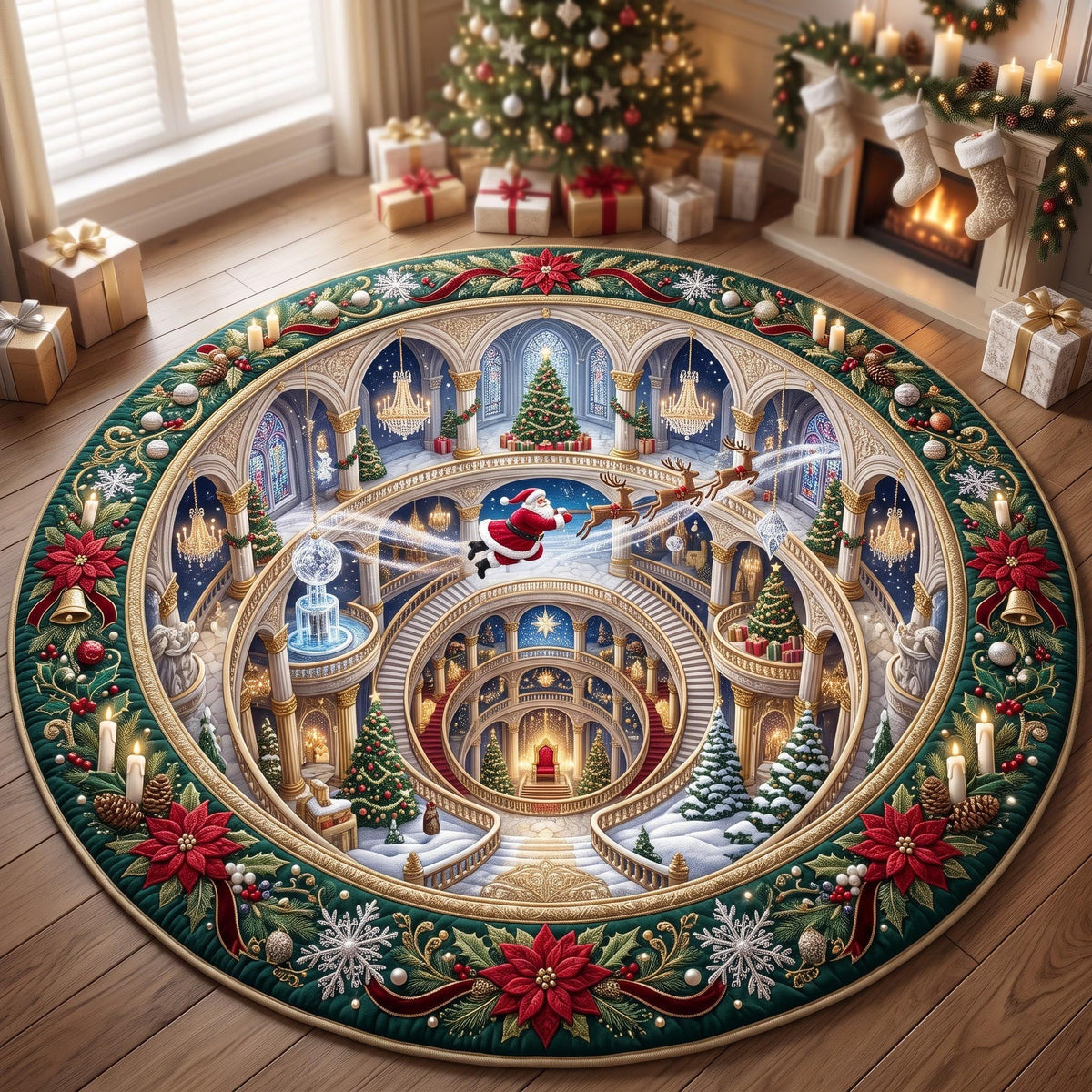Design 13609 Round Mat Rug - Nature Design | Serene Home Decor (Design 1) - washable non-slip printed rug