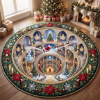 Design 13609 Round Mat Rug - Nature Design | Serene Home Decor (Design 1) - washable non-slip printed rug
