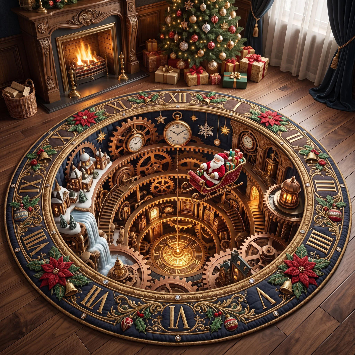 Design 13610 Round Mat Rug - Nature Design | Serene Home Decor (Design 1) - washable non-slip printed rug