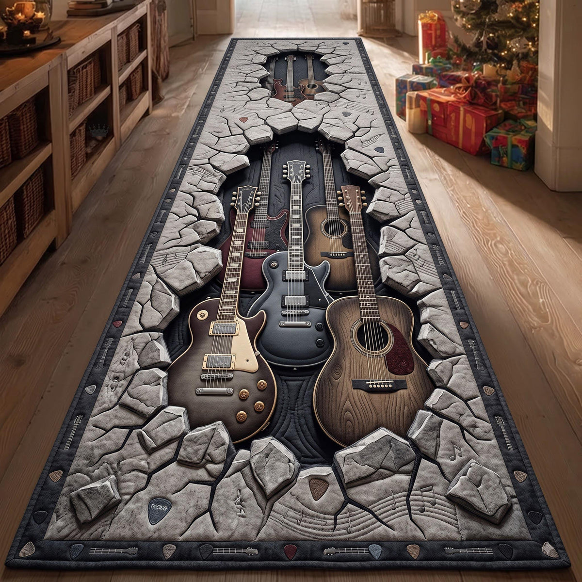 Design 13743 Runner Rug - Nature Design | Serene Runner Rug (Design 1) - washable non-slip printed rug