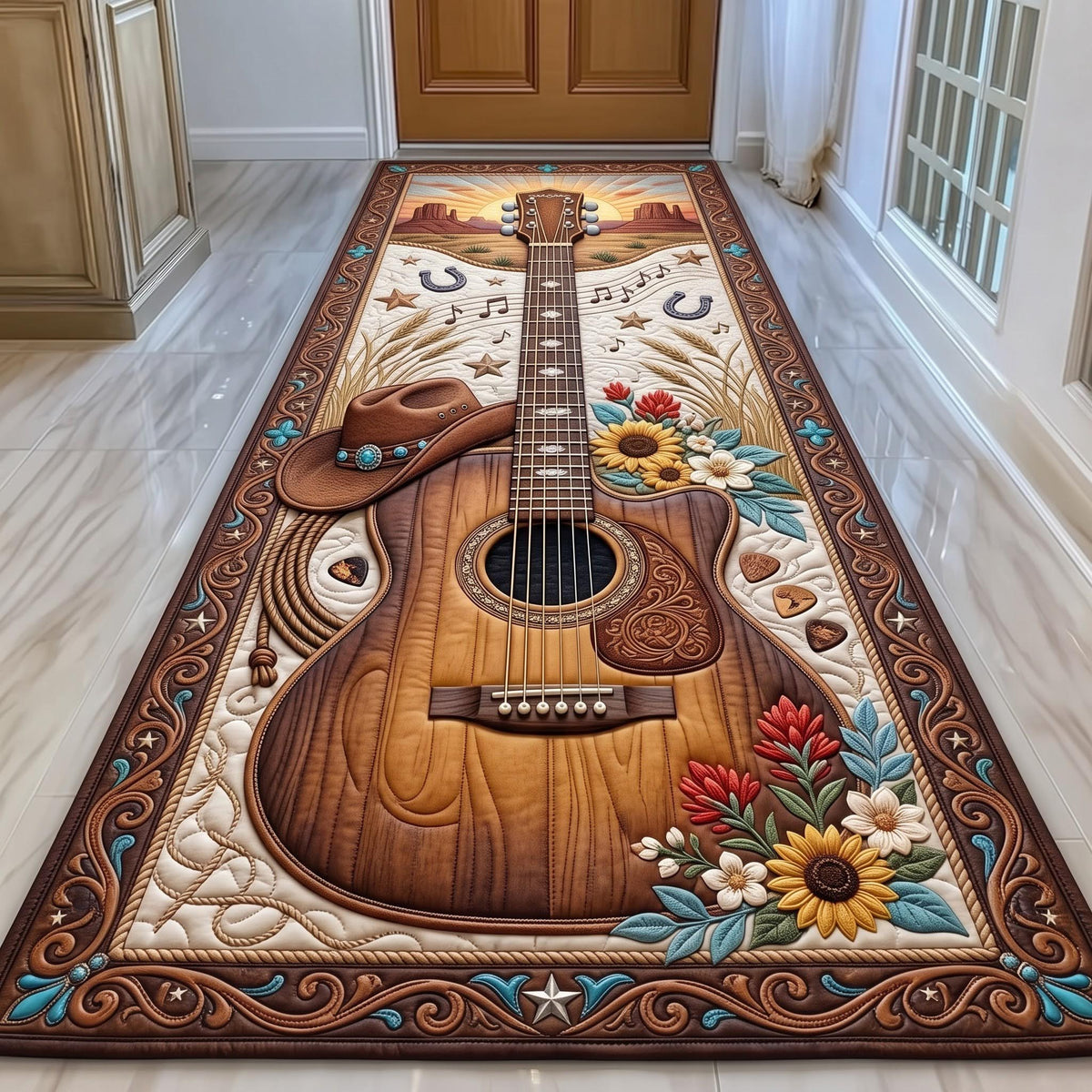 Design 13746 Runner Rug - Nature Design | Serene Runner Rug (Design 1) - washable non-slip printed rug