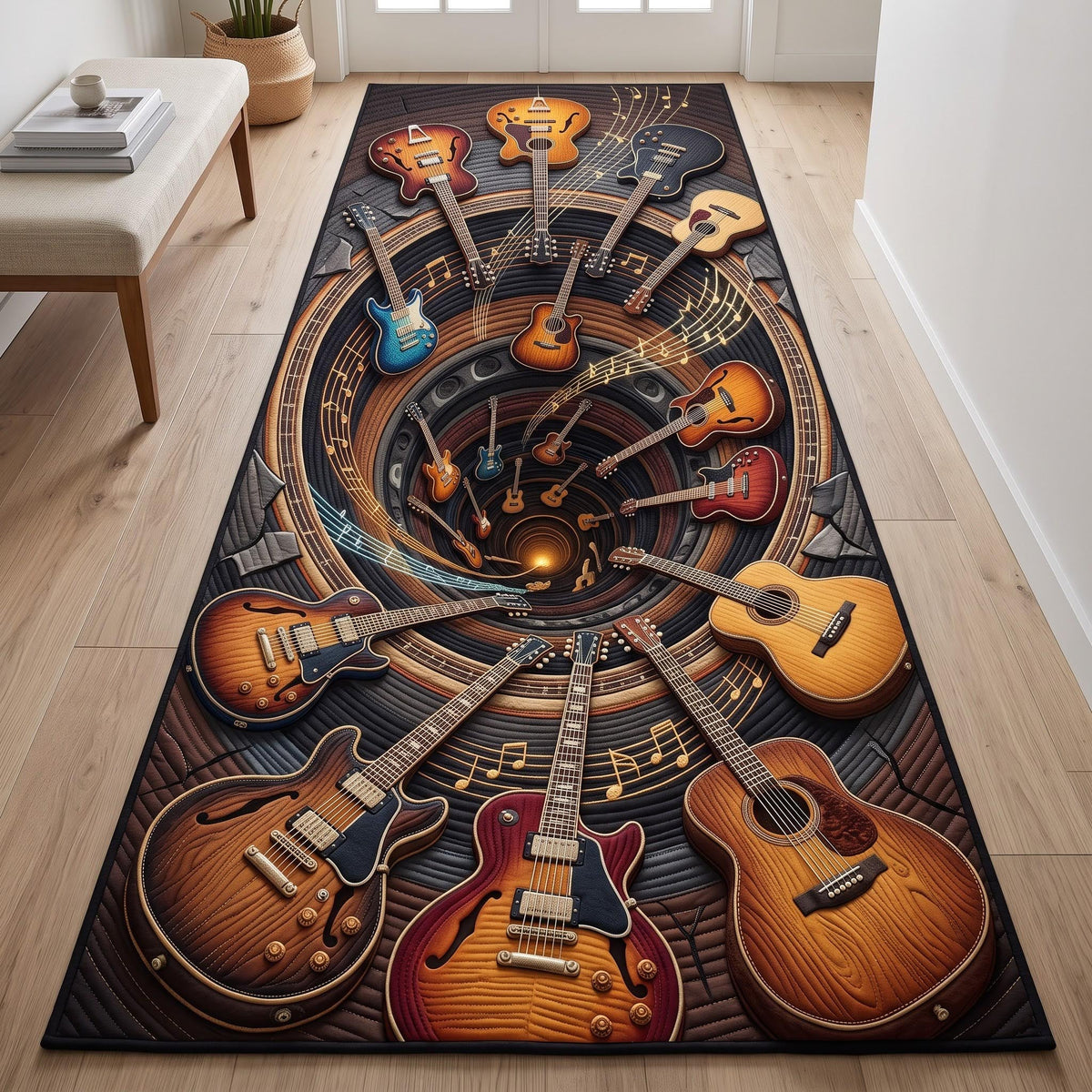 Design 13747 Runner Rug - Nature Design | Serene Runner Rug (Design 1) - washable non-slip printed rug
