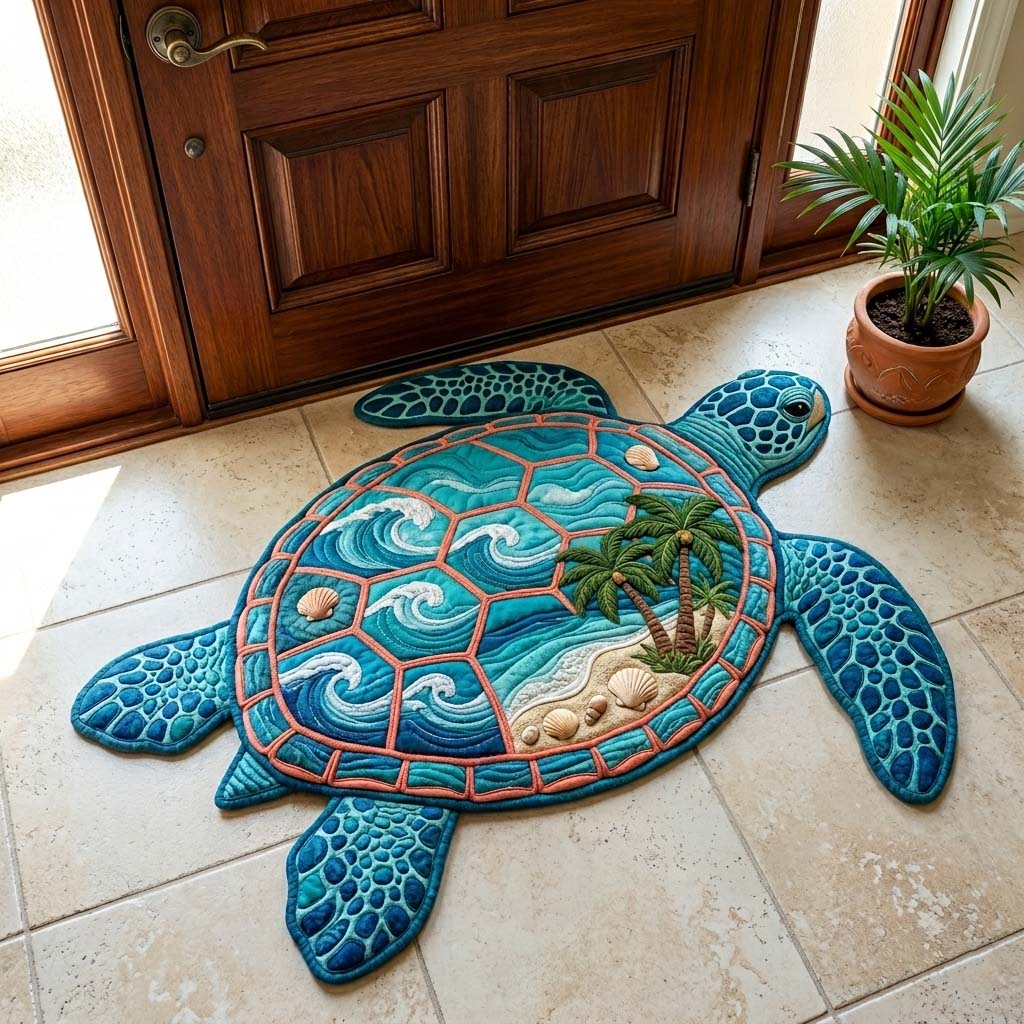 Design 14962 Custom Shape Area Rug - Nature Design | Die-Cut Non-Slip Rug - washable non-slip printed rug