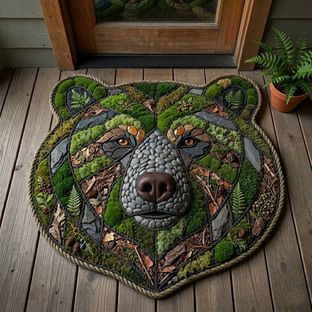 Design 15000 Custom Shape Area Rug - Nature Design | Die-Cut Non-Slip Rug - washable non-slip printed rug