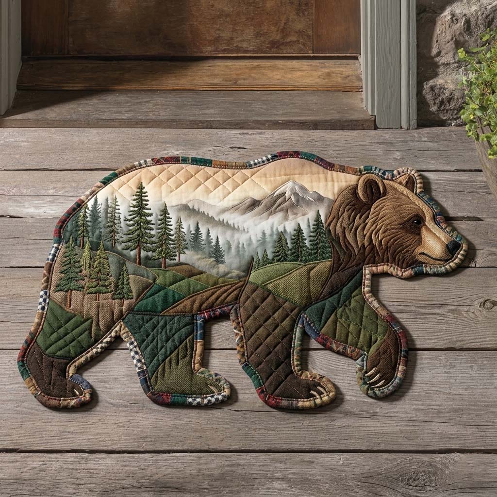 Design 15001 Custom Shape Area Rug - Nature Design | Die-Cut Non-Slip Rug - washable non-slip printed rug