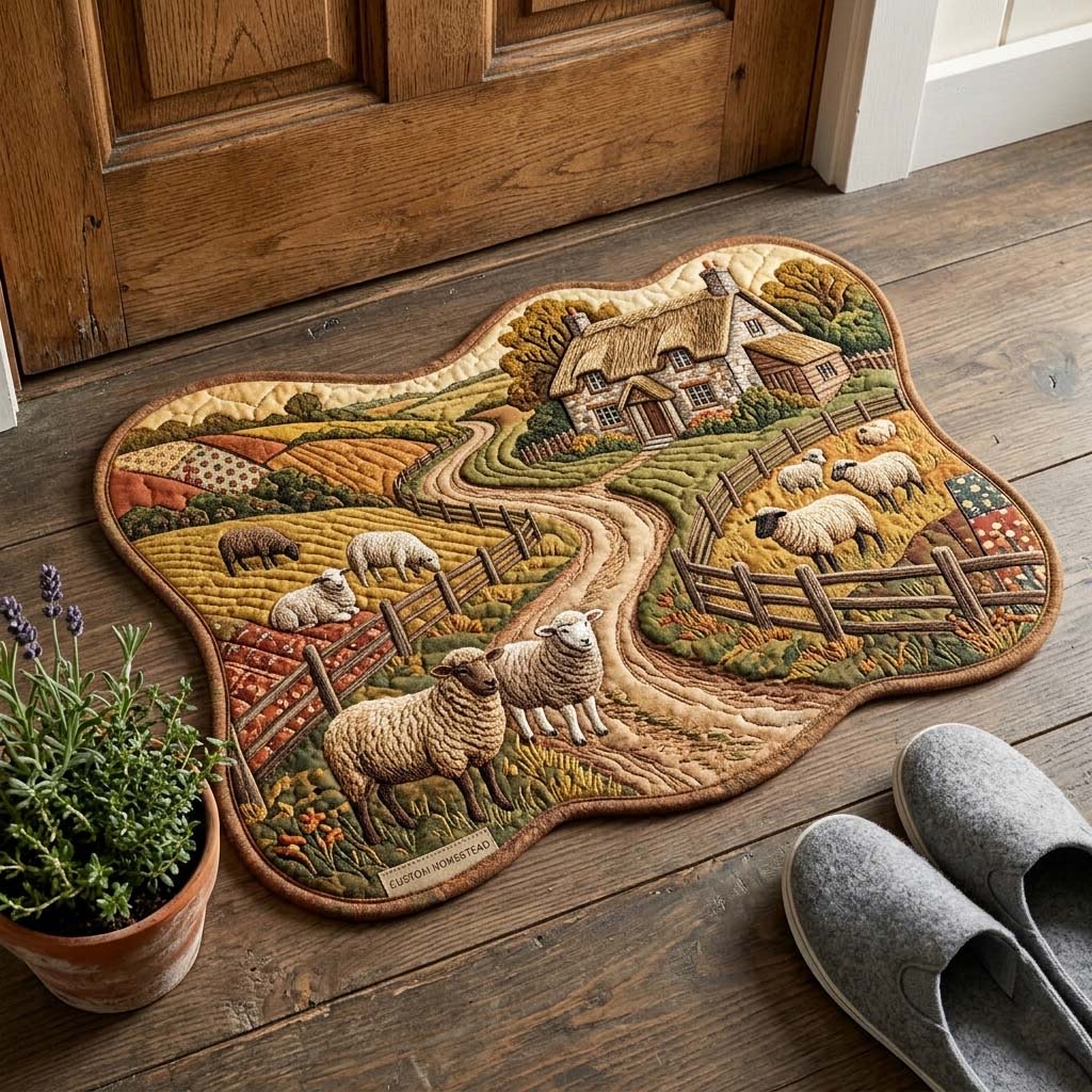 Design 15047 Custom Shape Area Rug - Nature Design | Die-Cut Non-Slip Rug - washable non-slip printed rug