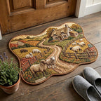 Design 15047 Custom Shape Area Rug - Nature Design | Die-Cut Non-Slip Rug - washable non-slip printed rug