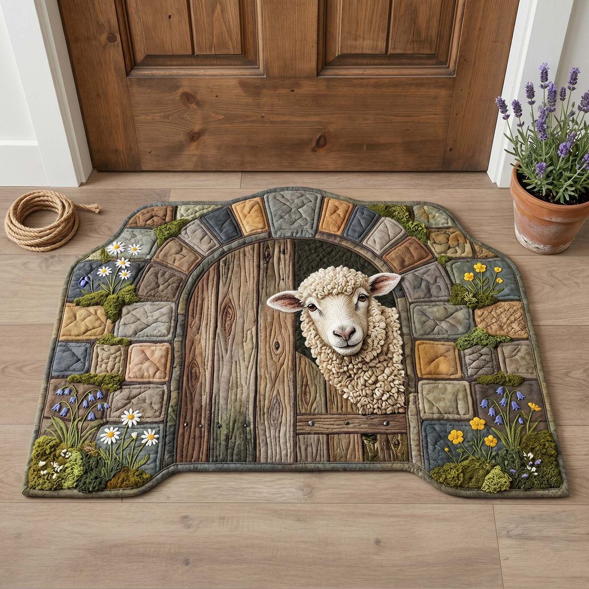 Design 15054 Custom Shape Area Rug - Nature Design | Die-Cut Non-Slip Rug - washable non-slip printed rug