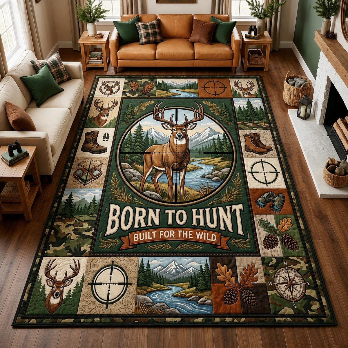 Design 1509 area rug in a living room