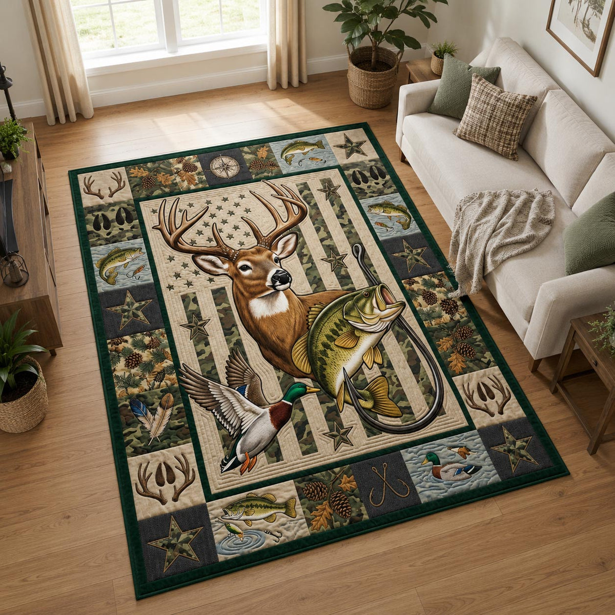 Design 1512 area rug in a living room