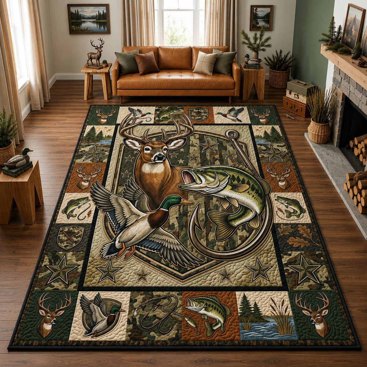 Design 1513 area rug in a living room