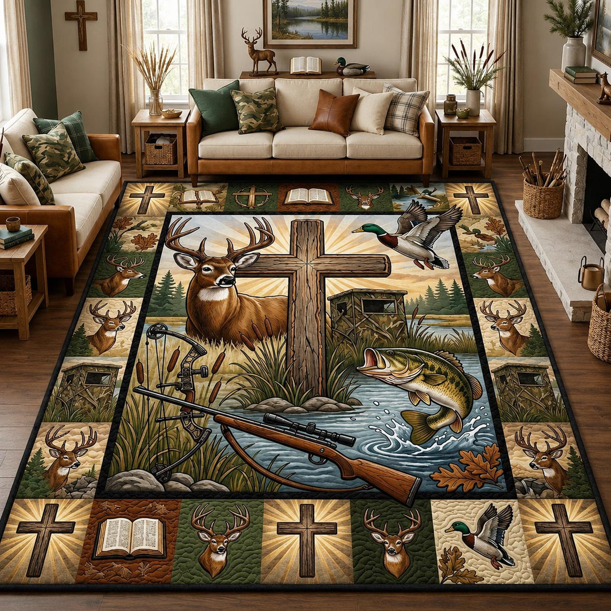 Design 1514 area rug in a living room