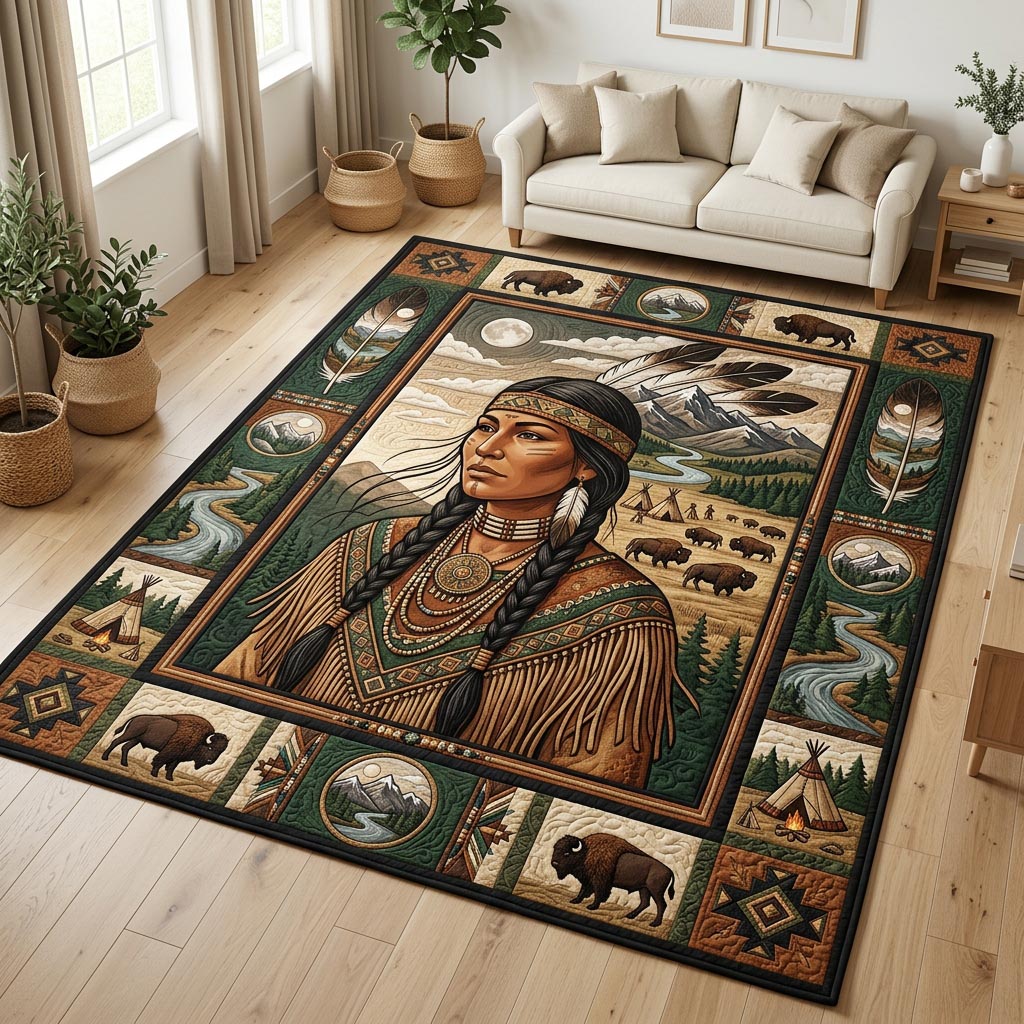 Design 1530 area rug in a living room