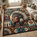 Design 1537 area rug in a living room