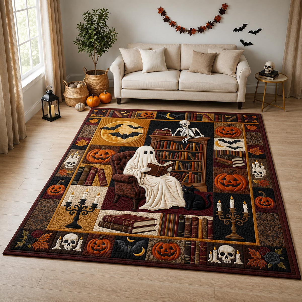 Design 1553 area rug in a living room