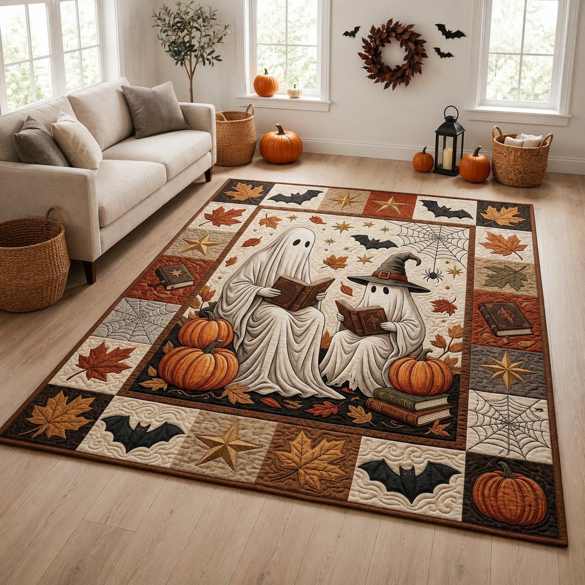 Design 1555 area rug in a living room