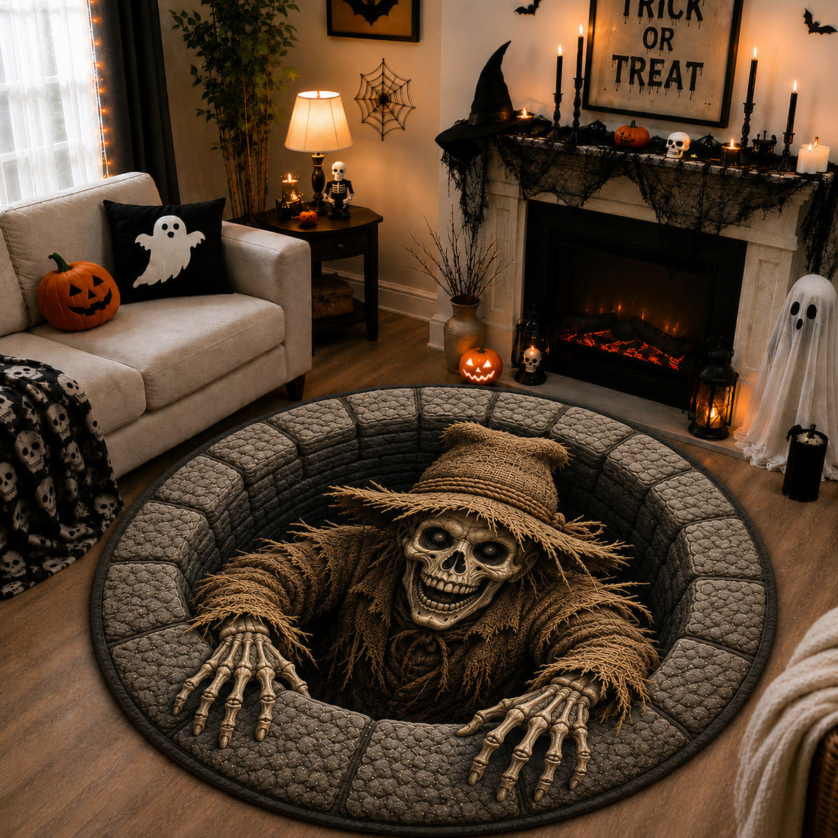 Design 1564 Round Mat Rug - Nature Design | Serene Home Decor (Design 1) - washable non-slip printed rug