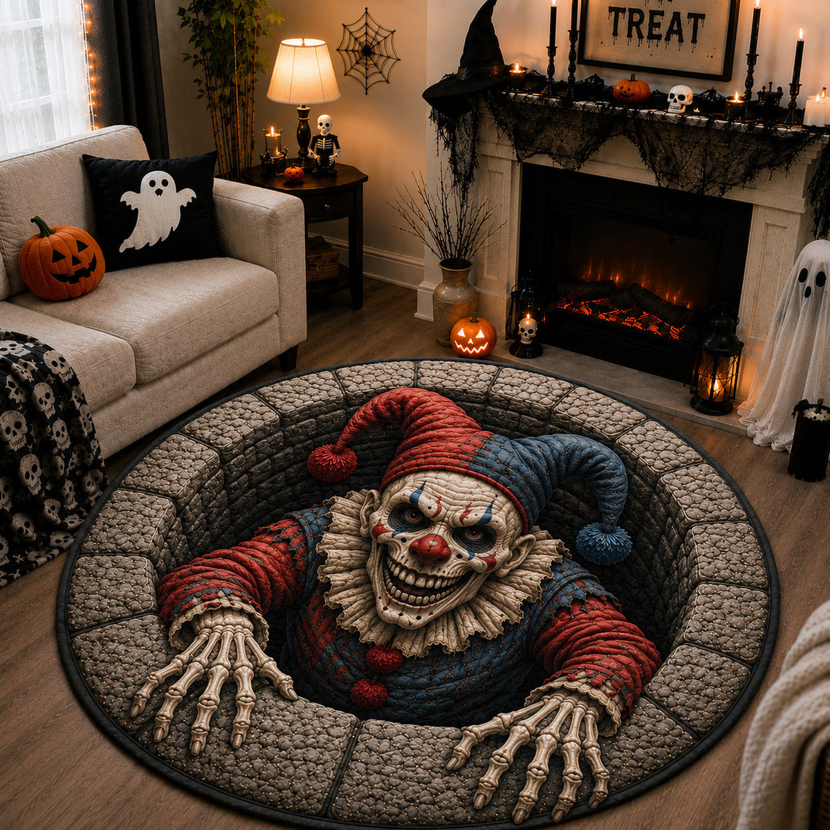 Design 1566 Round Mat Rug - Nature Design | Serene Home Decor (Design 1) - washable non-slip printed rug