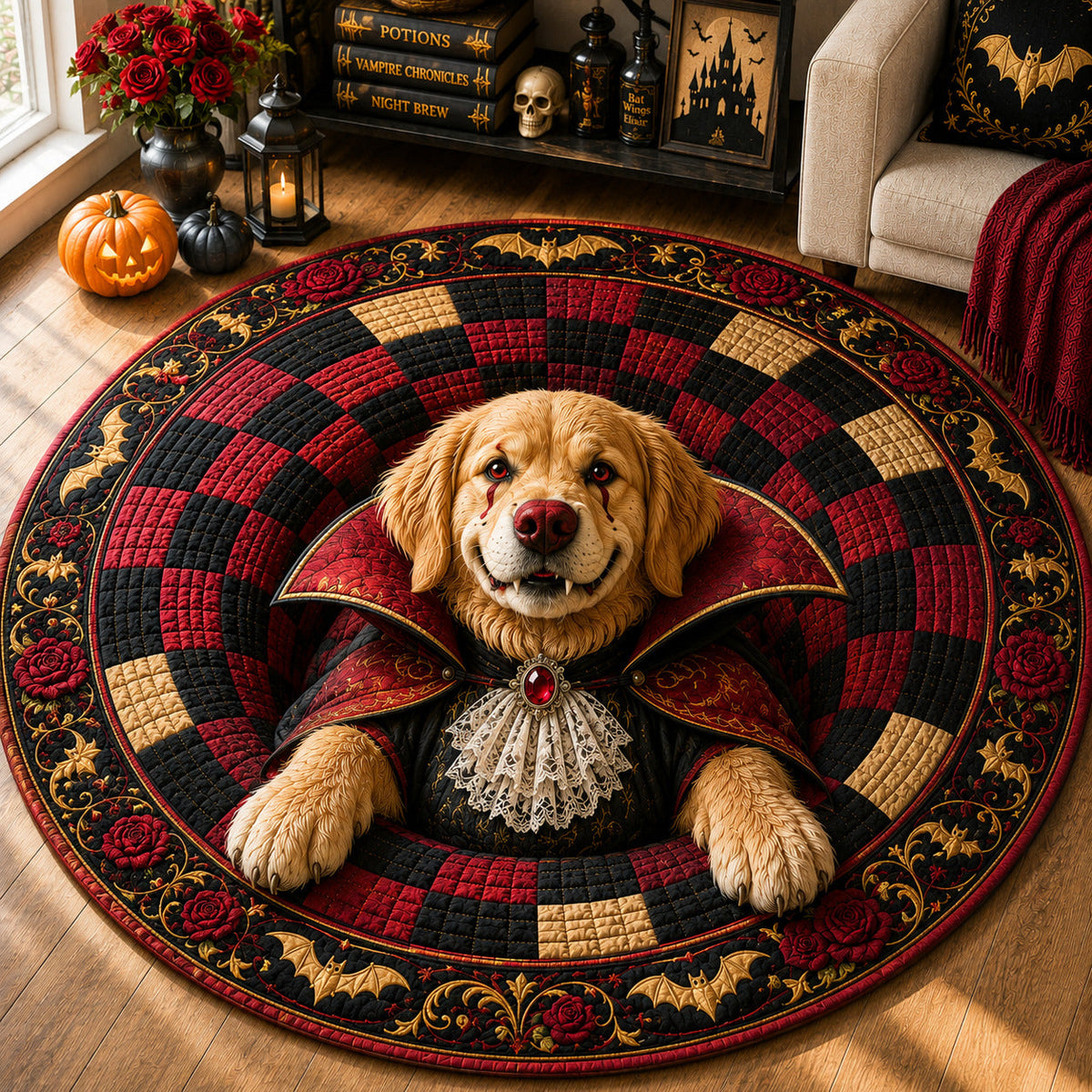 Design 1573 Round Mat Rug - Nature Design | Serene Home Decor (Design 1) - washable non-slip printed rug