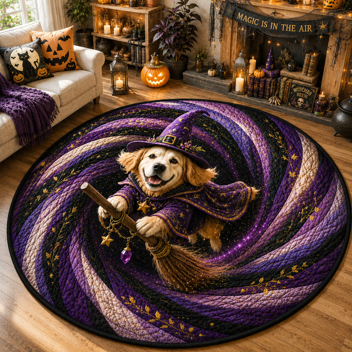 Design 1576 Round Mat Rug - Nature Design | Serene Home Decor (Design 1) - washable non-slip printed rug