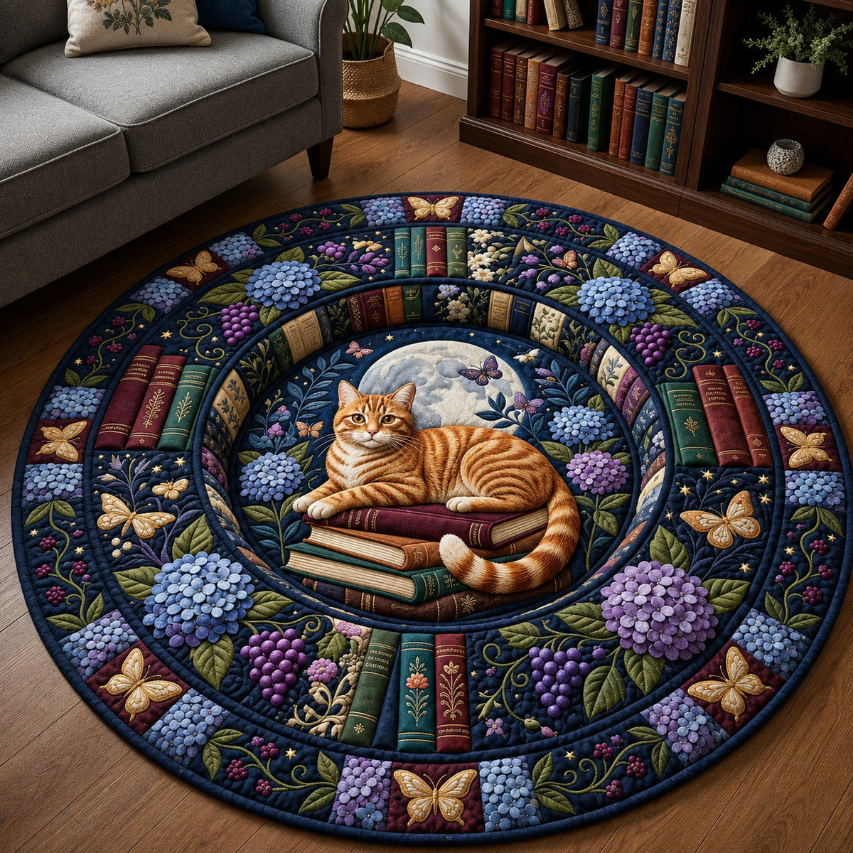 Design 1583 Round Mat Rug - Nature Design | Serene Home Decor (Design 1) - washable non-slip printed rug