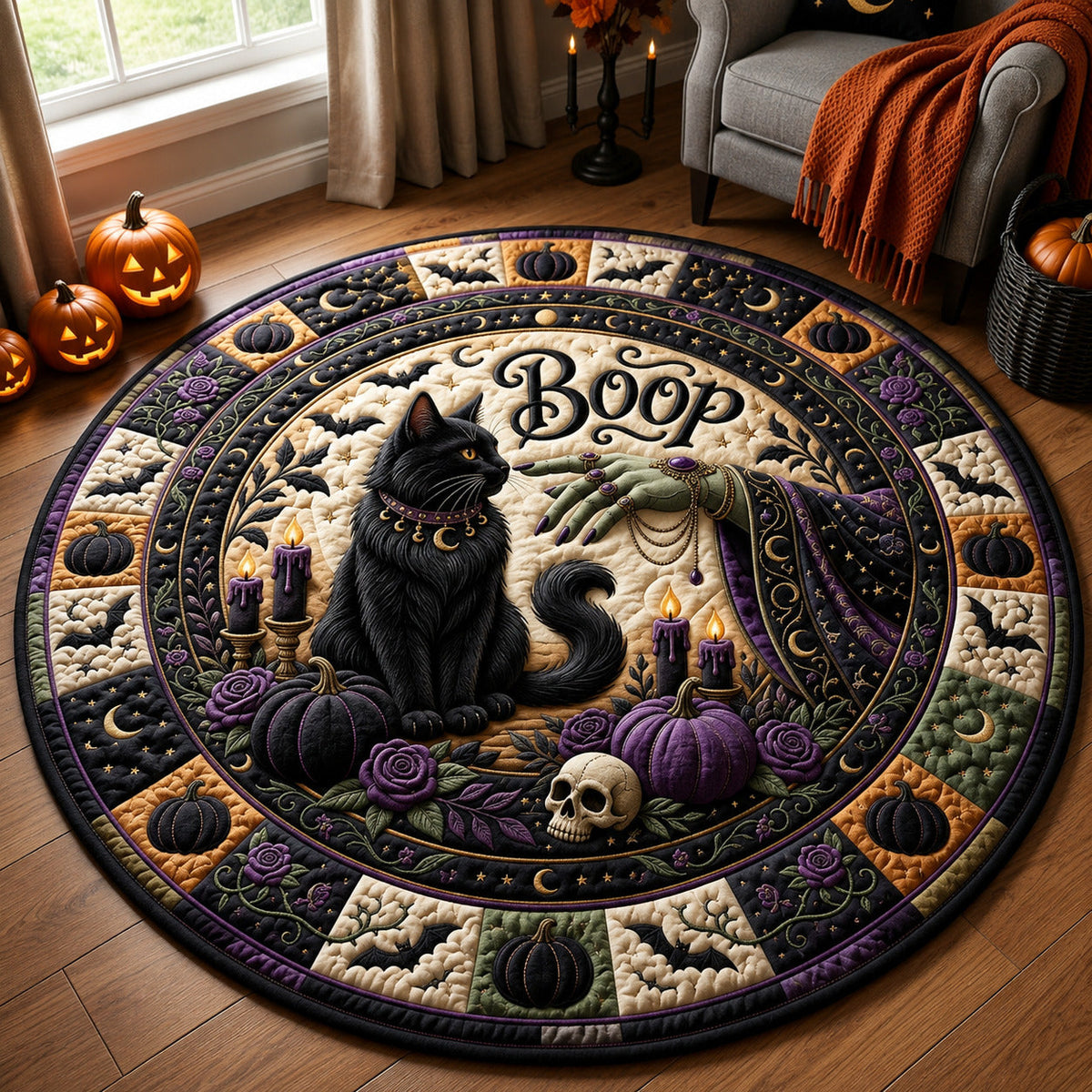 Design 1585 Round Mat Rug - Nature Design | Serene Home Decor (Design 1) - washable non-slip printed rug