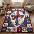 Design 1590 area rug in a living room