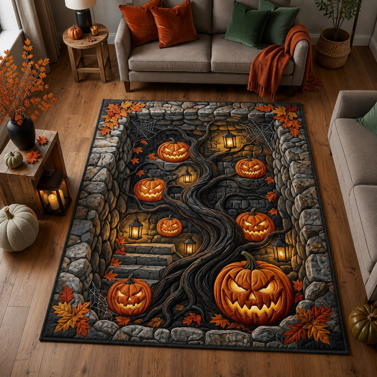 Design 1603 area rug in a living room