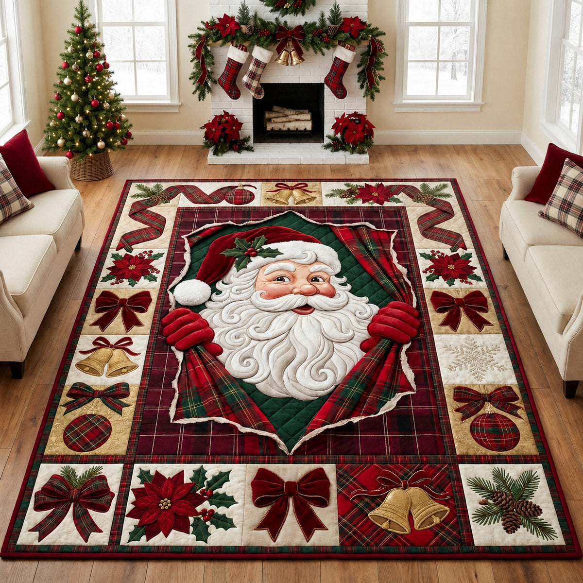 Design 1608 area rug in a living room