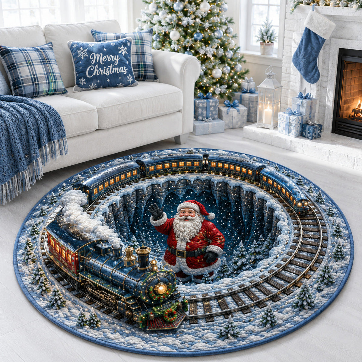 Design 1618 Round Mat Rug - Nature Design | Serene Home Decor (Design 1) - washable non-slip printed rug