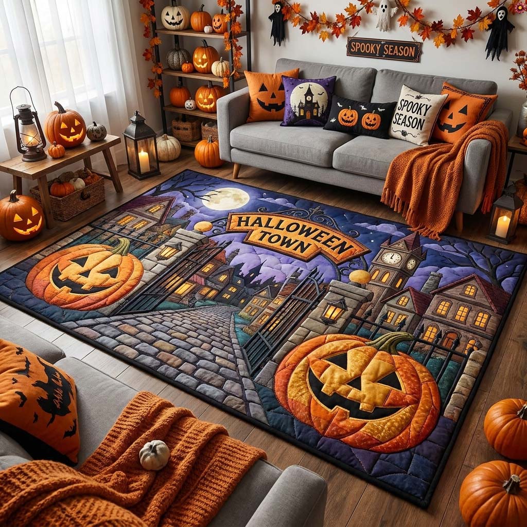 Design 1645 area rug in a living room
