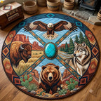 Design 1823 Round Mat Rug - Nature Design | Serene Home Decor (Design 1) - washable non-slip printed rug