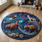Design 1824 Round Mat Rug - Nature Design | Serene Home Decor (Design 1) - washable non-slip printed rug