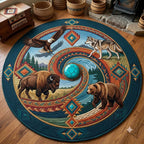 Design 1827 Round Mat Rug - Nature Design | Serene Home Decor (Design 1) - washable non-slip printed rug