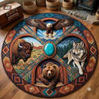 Design 1828 Round Mat Rug - Nature Design | Serene Home Decor (Design 1) - washable non-slip printed rug