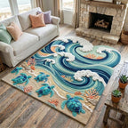 Design 19471 Custom Shape Area Rug - Nature Design | Die-Cut Non-Slip Rug - washable non-slip printed rug
