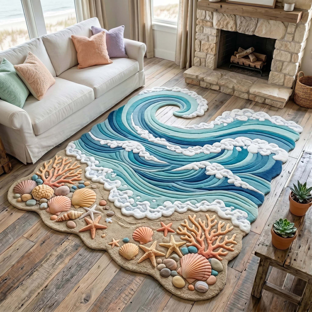 Design 19472 Custom Shape Area Rug - Nature Design | Die-Cut Non-Slip Rug - washable non-slip printed rug