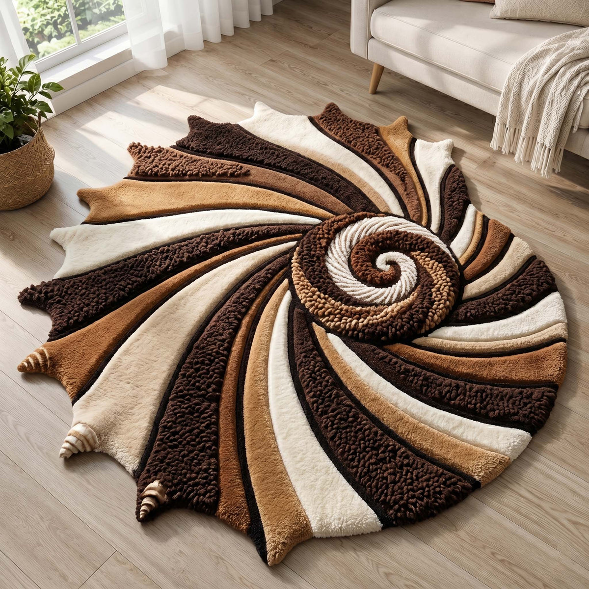 Design 19475 Custom Shape Area Rug - Nature Design | Die-Cut Non-Slip Rug - washable non-slip printed rug