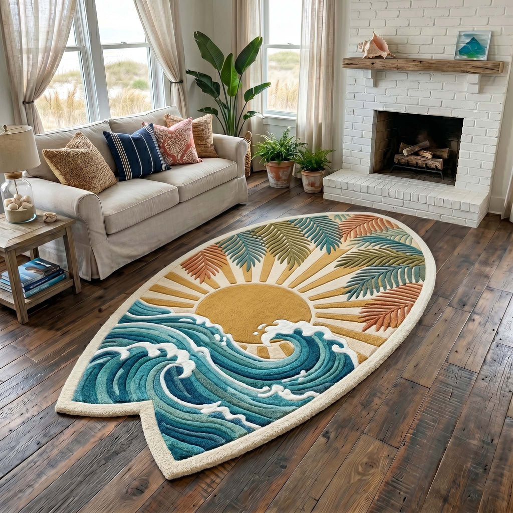 Design 19476 Custom Shape Area Rug - Nature Design | Die-Cut Non-Slip Rug - washable non-slip printed rug