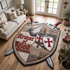 Design 20080 Custom Shape Area Rug - Nature Design | Die-Cut Non-Slip Rug - washable non-slip printed rug