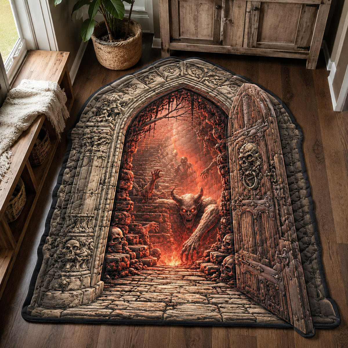 Design 2035 Custom Shape Area Rug - Nature Design | Die-Cut Non-Slip Rug - washable non-slip printed rug