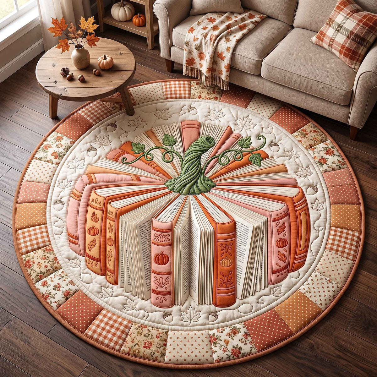 Design 20656 Round Mat Rug - Nature Design | Serene Home Decor (Design 1) - washable non-slip printed rug