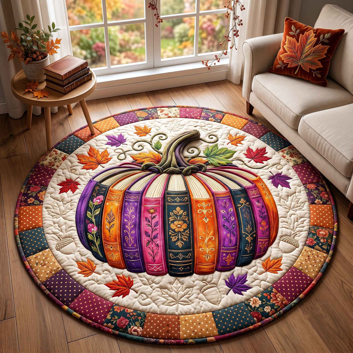 Design 20657 Round Mat Rug - Nature Design | Serene Home Decor (Design 1) - washable non-slip printed rug