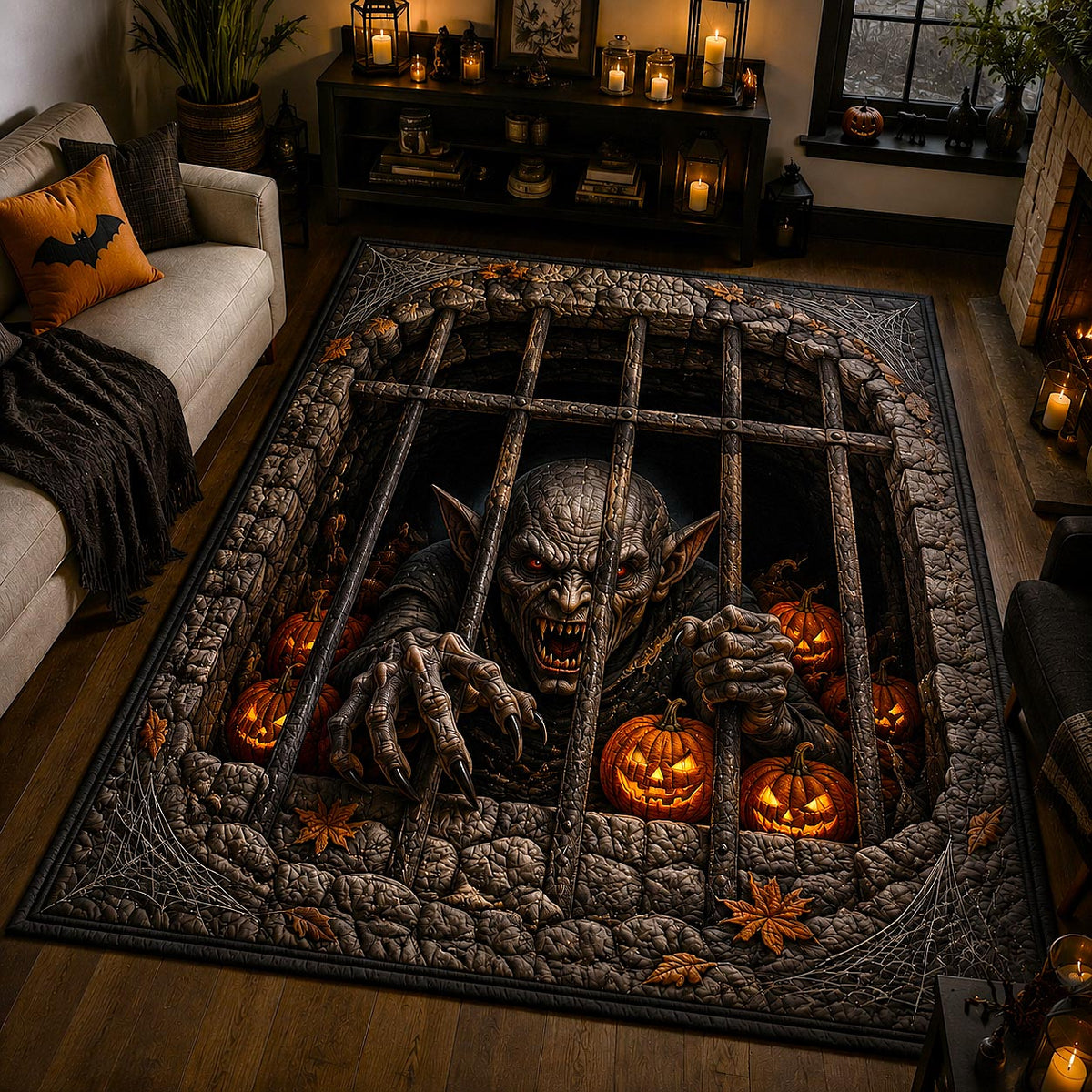 Design 20703 area rug in a living room