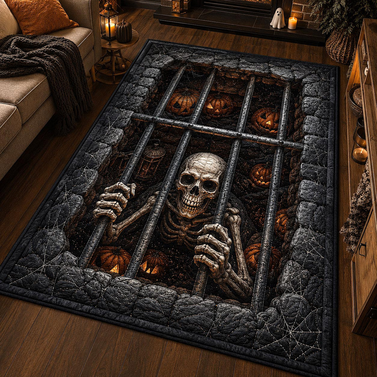 Design 20704 area rug in a living room
