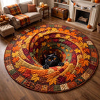 Design 20791 Round Mat Rug - Nature Design | Serene Home Decor (Design 1) - washable non-slip printed rug